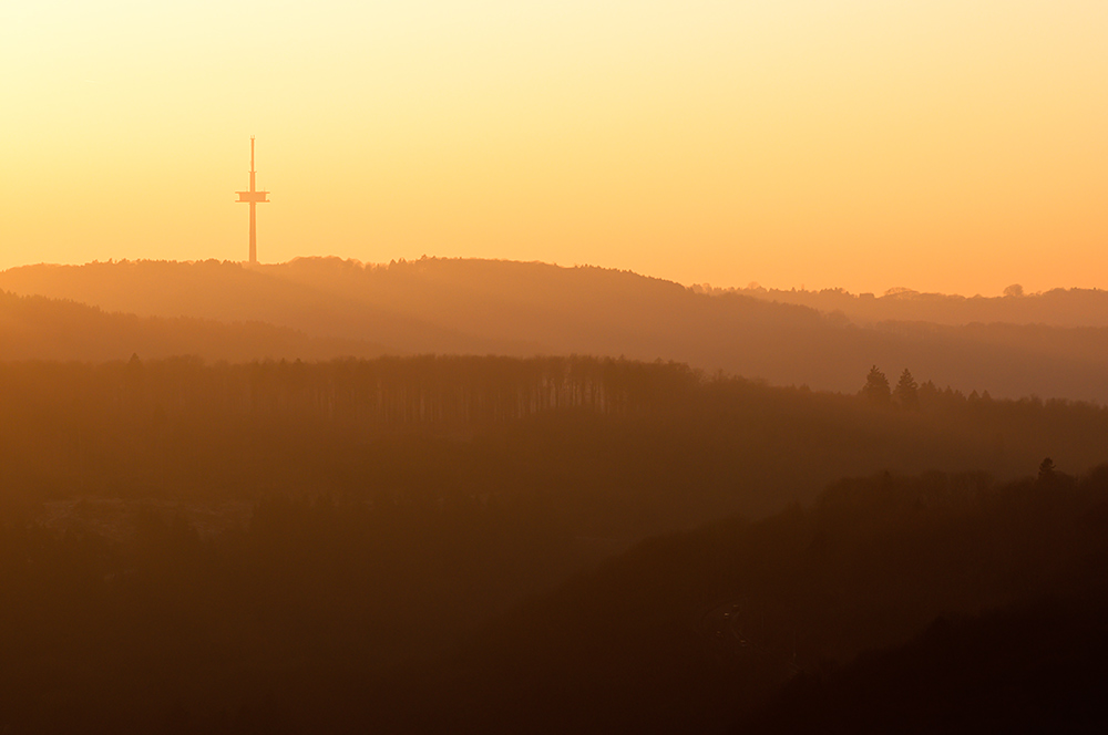 Sonnenuntergang vom Schloss Burg (Solingen)