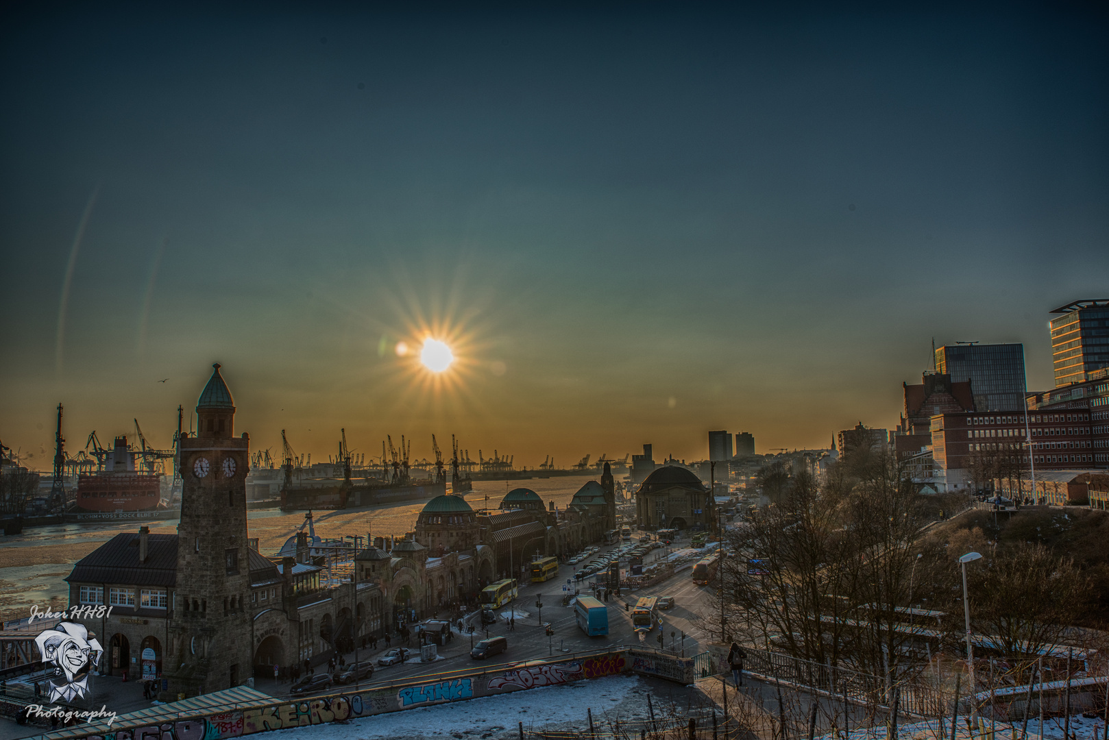 Sonnenuntergang vom Stintfang aus