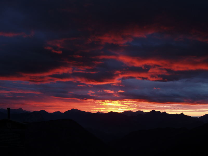 Sonnenuntergang vom Stripsenjochhaus