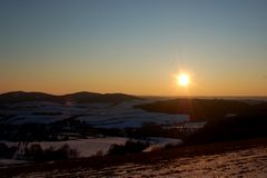 Sonnenuntergang von Banz Richtung Unterfranken