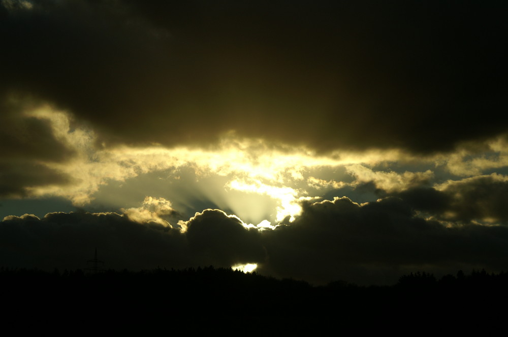 Sonnenuntergang von der Autobahn aus 2