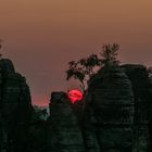 Sonnenuntergang von der Schrammsteinaussicht 