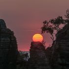 Sonnenuntergang von der Schrammsteinaussicht 