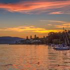 Sonnenuntergang von der Seepromenade in Überlingen am Bodensee