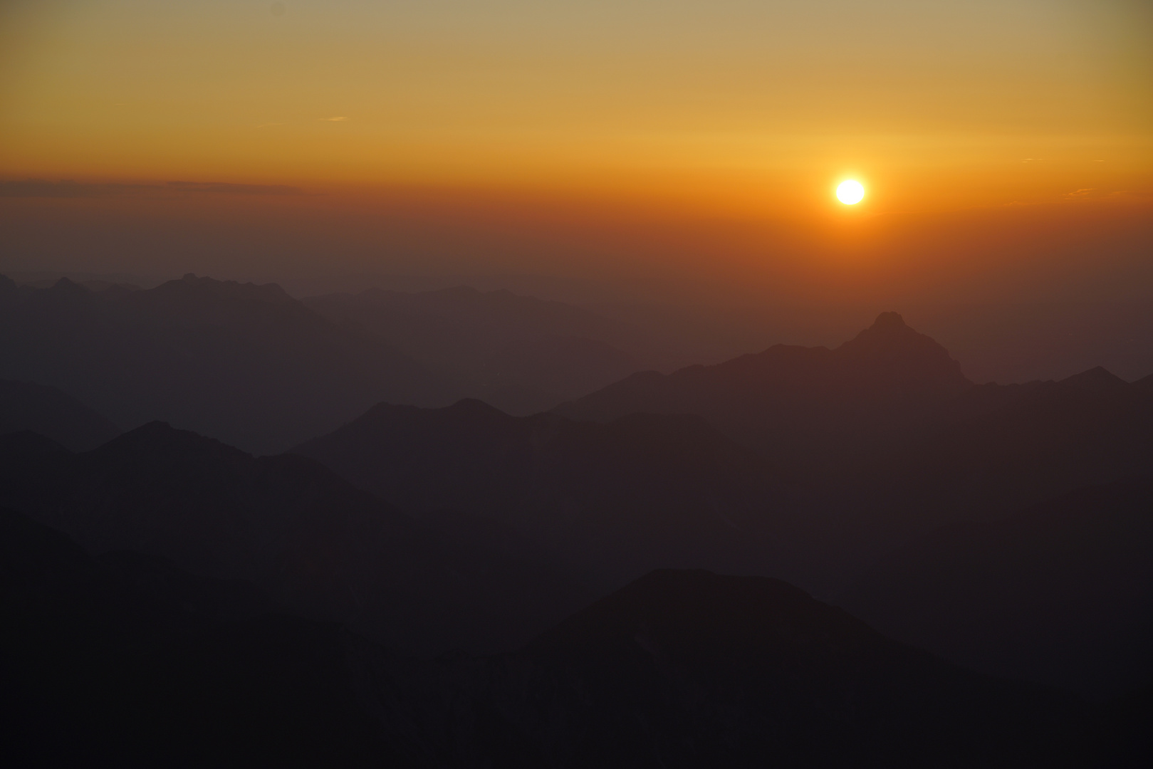 Sonnenuntergang von der Zugspitze