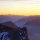 Sonnenuntergang von der Zugspitze aus