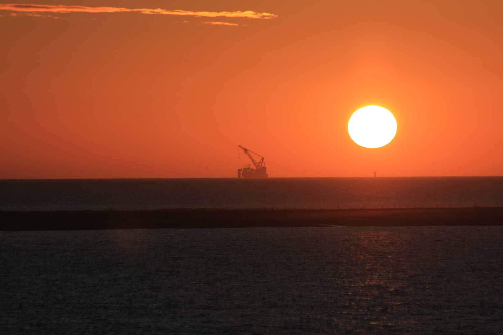 Sonnenuntergang vor Borkum