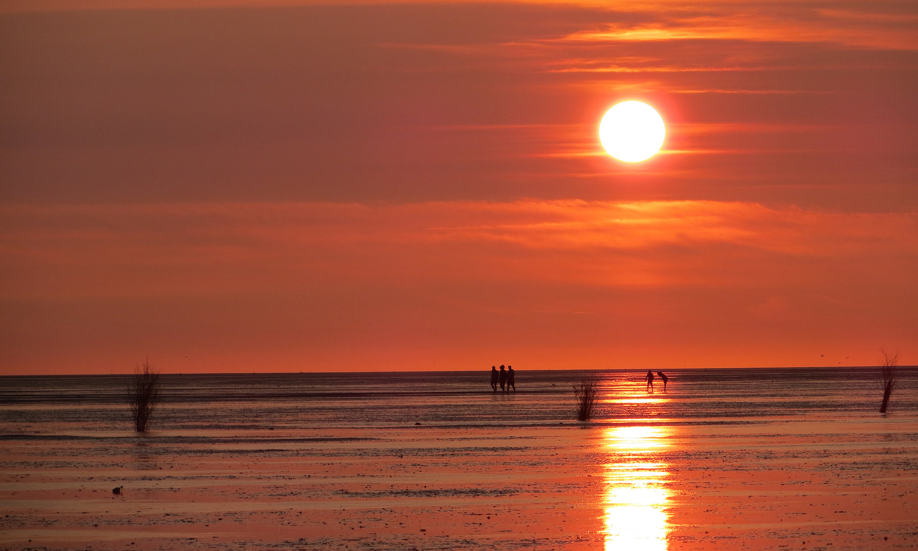 Sonnenuntergang vor Cuxhaven