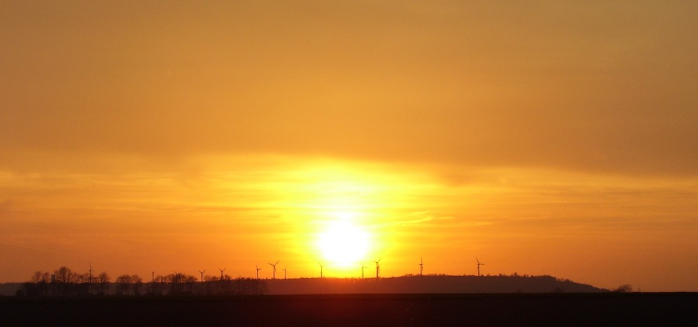 Sonnenuntergang vor der Vollrather Höhe