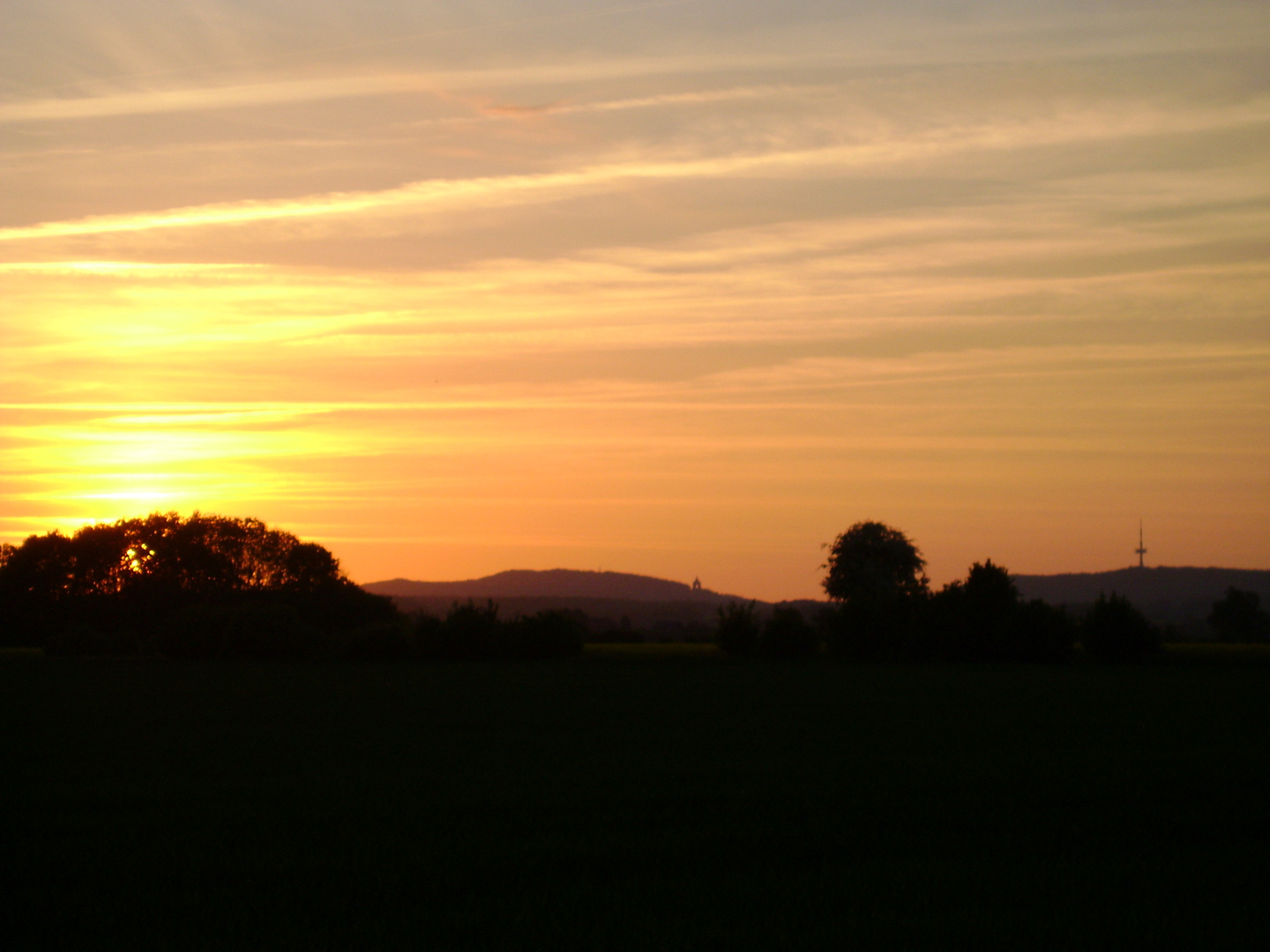 Sonnenuntergang vor Porta Westfalica