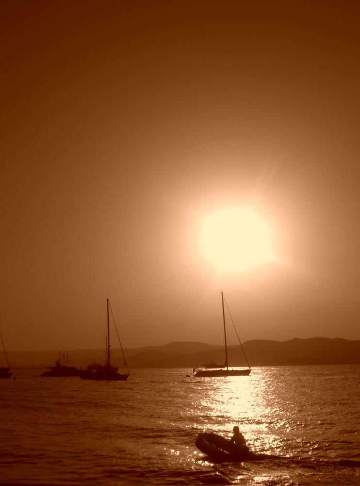 Sonnenuntergang vor Saint Tropez