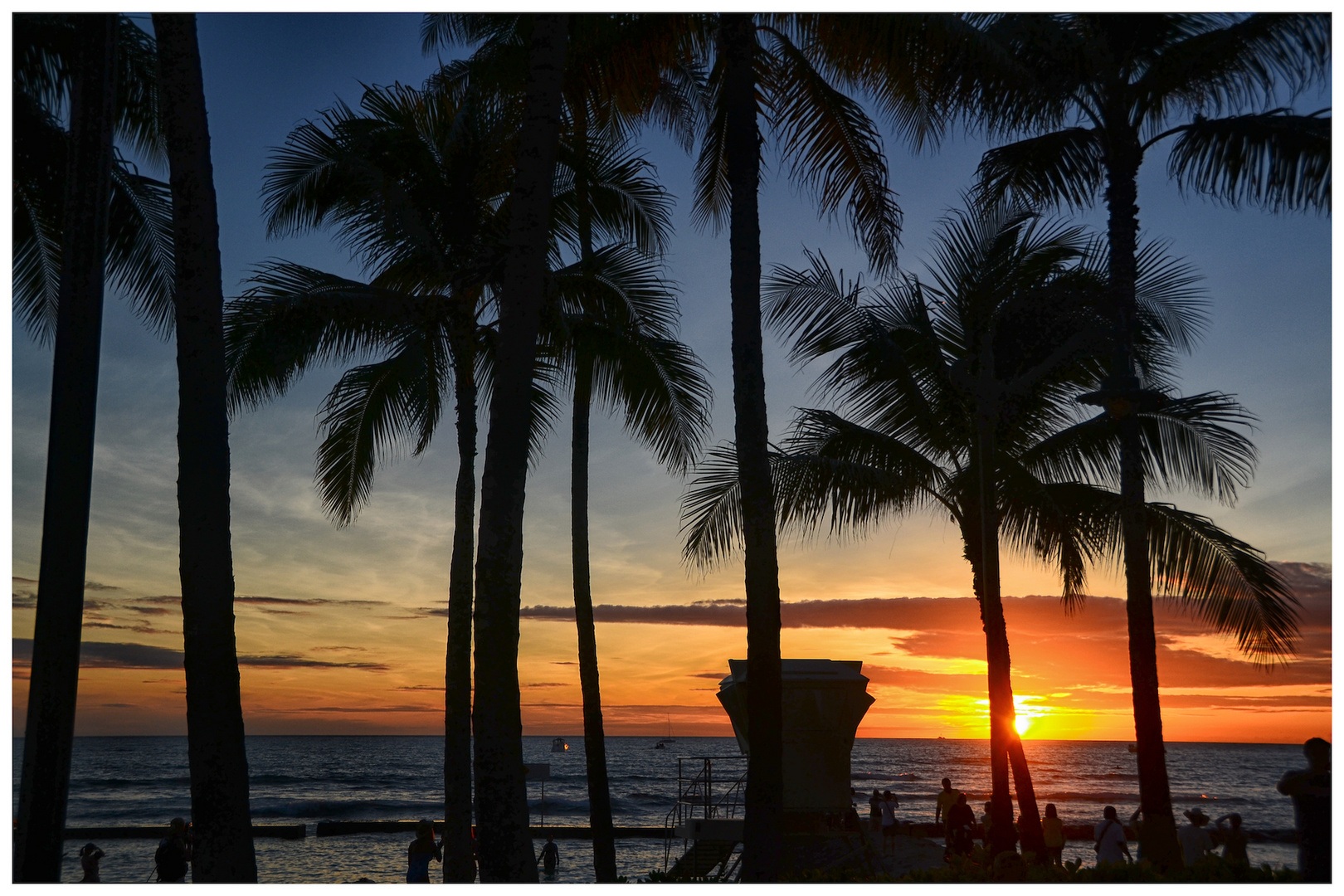 Sonnenuntergang Waikiki Beach