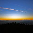 Sonnenuntergang Waldenfelswarte Arzberg Blickrichtung Kösseine Fichtelgebirge