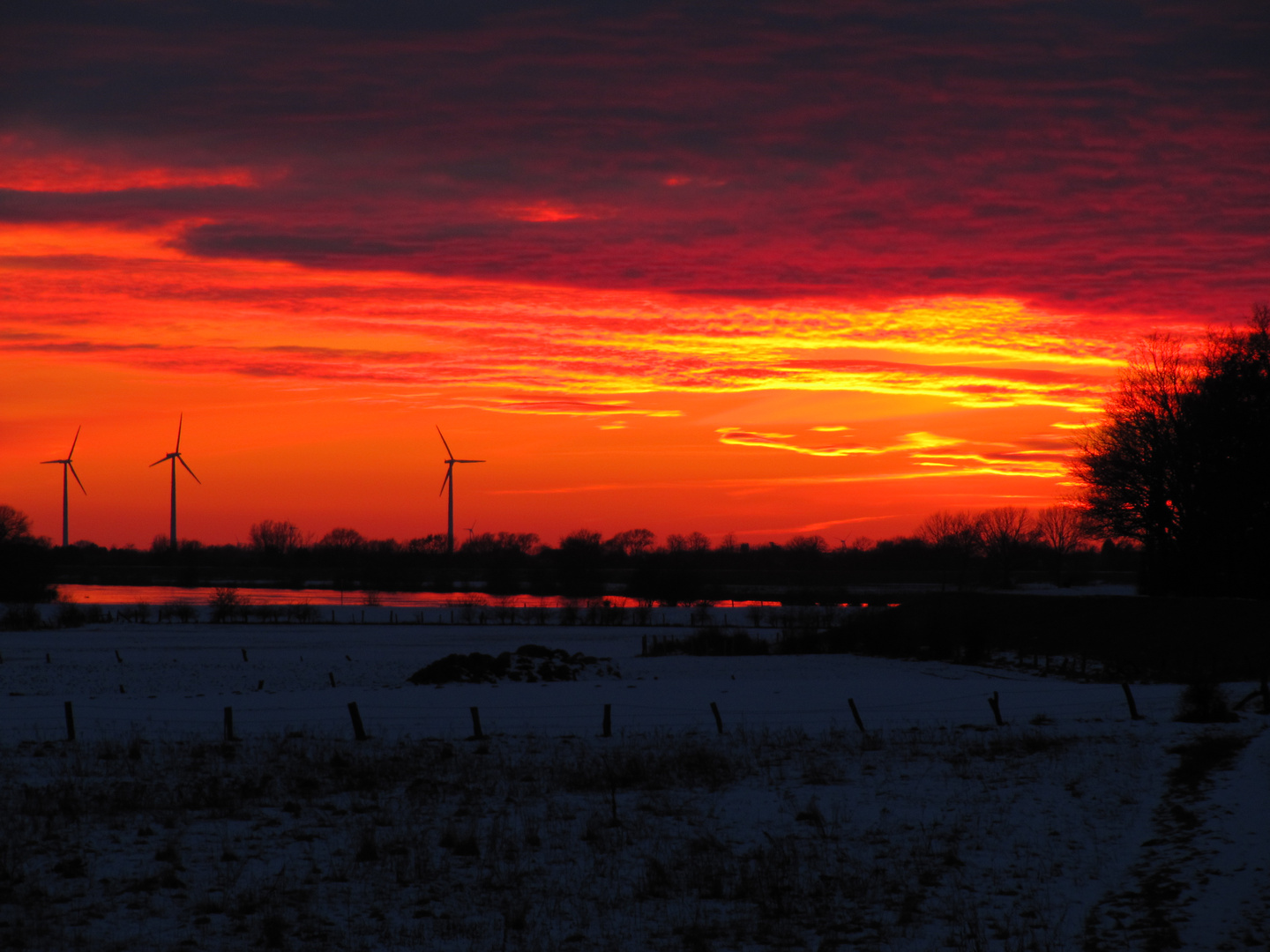 Sonnenuntergang Weser