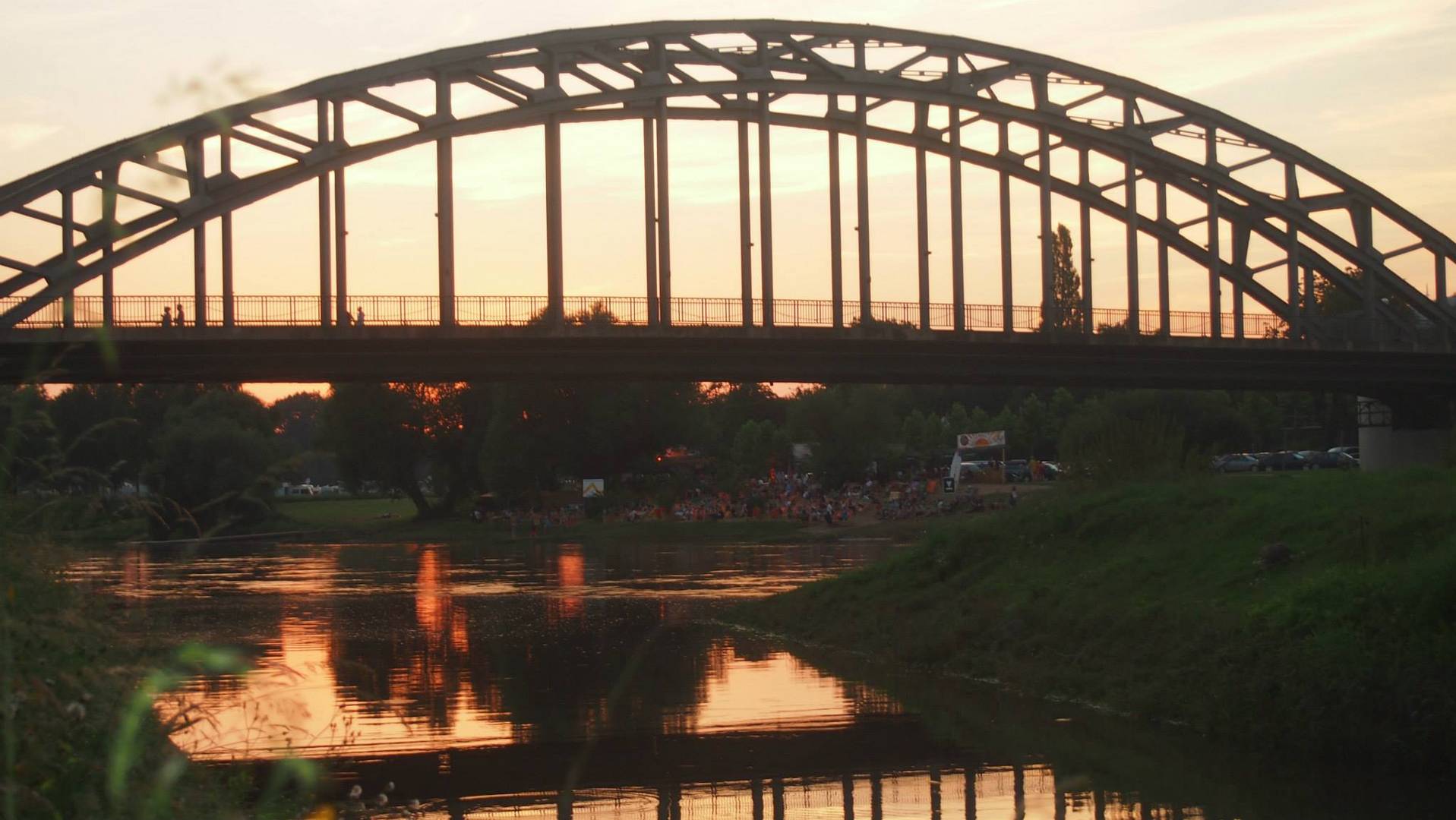 Sonnenuntergang Weserbrück in Rinteln 