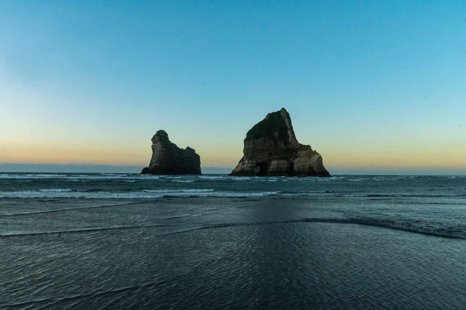 Sonnenuntergang Wharariki Beach