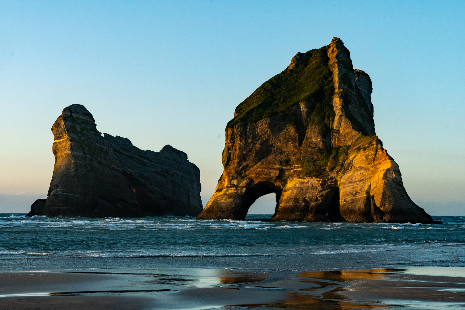 Sonnenuntergang Wharariki Beach