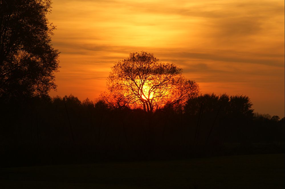 Sonnenuntergang zwischen Geisenfeld und Nötting