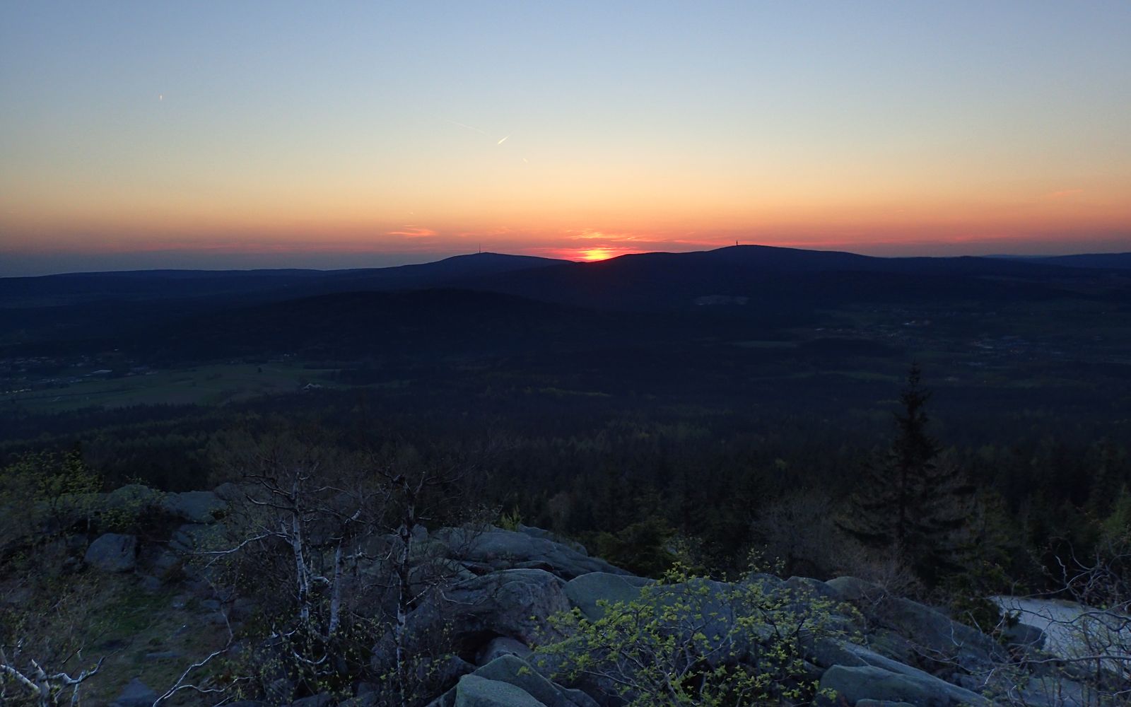 Sonnenuntergang zwischen Ochsenkopf und Schneeberg