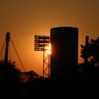 sonnenuntergang/münchen/olypark