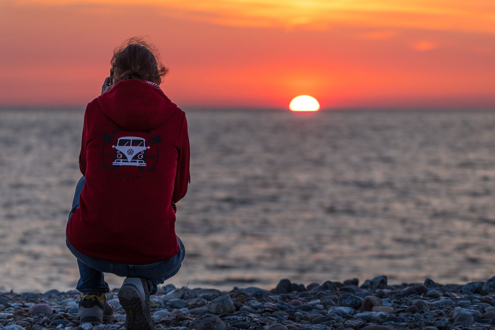 Sonnenuntergangs-Fotografin