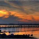 Sonnenuntergangs-Stimmung in der Hejlsminde-Bucht  ( Dänemark ) Skandinavienreise 2014