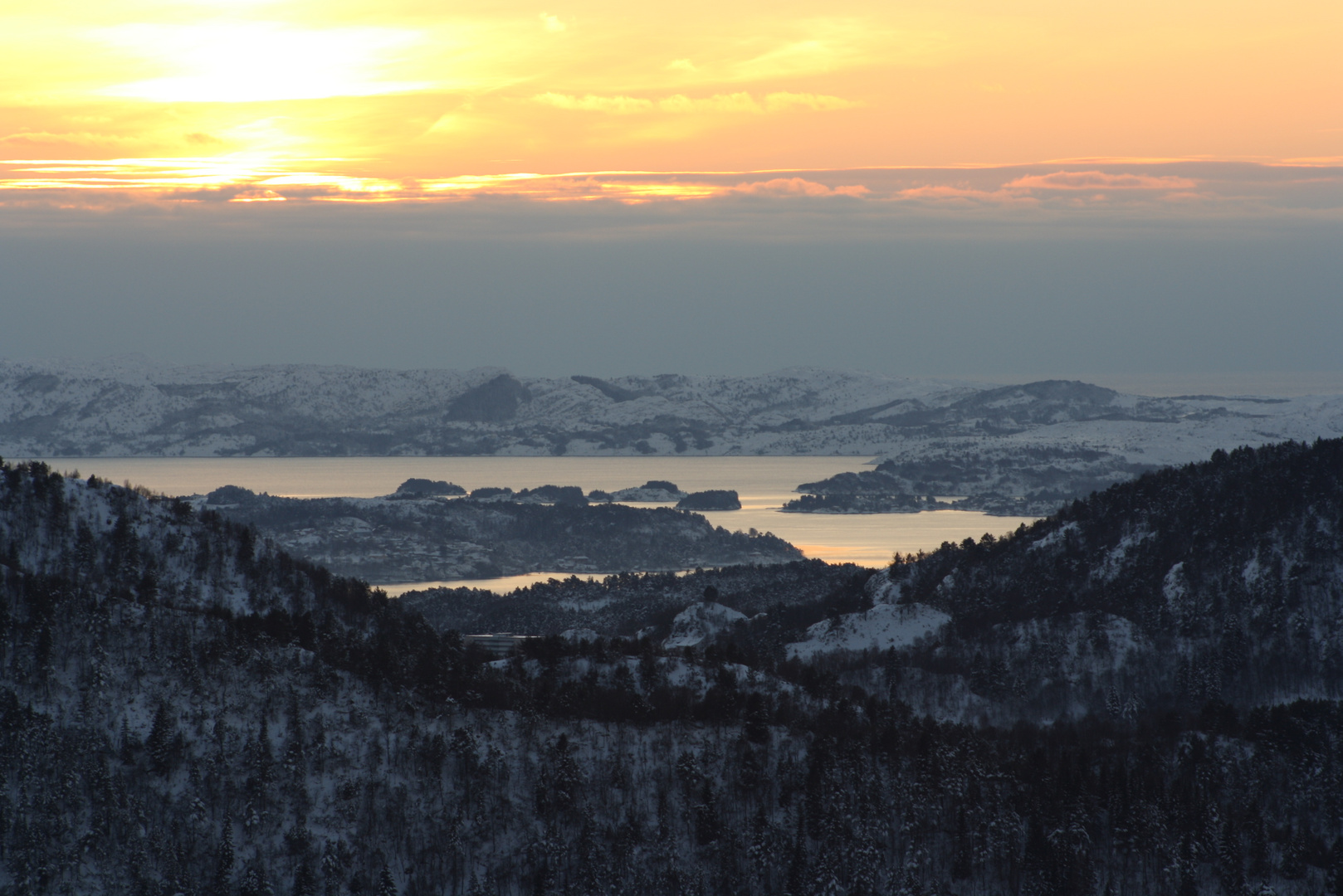 Sonnenuntergangsaussicht vom Fløyen