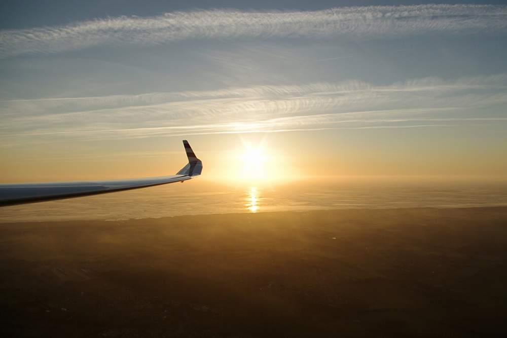 Sonnenuntergangsflug