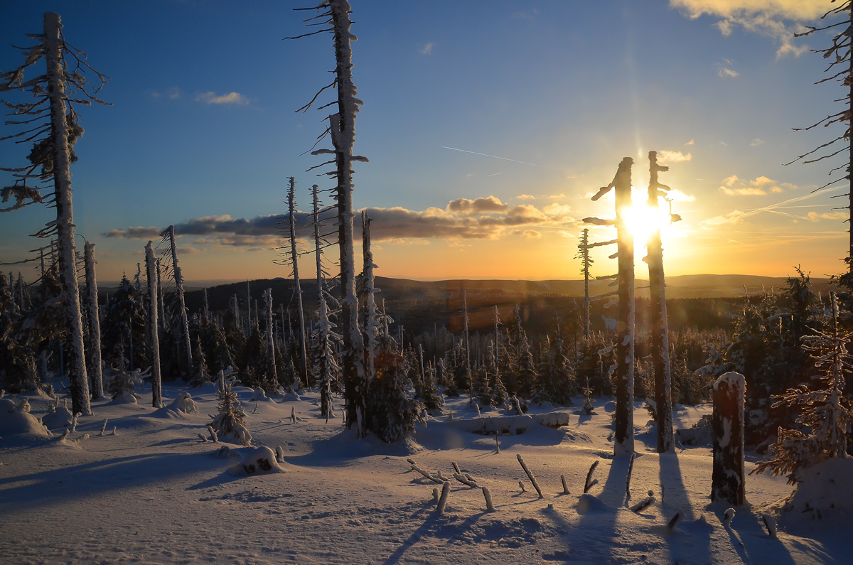 Sonnenuntergangsstimmung am Brocken