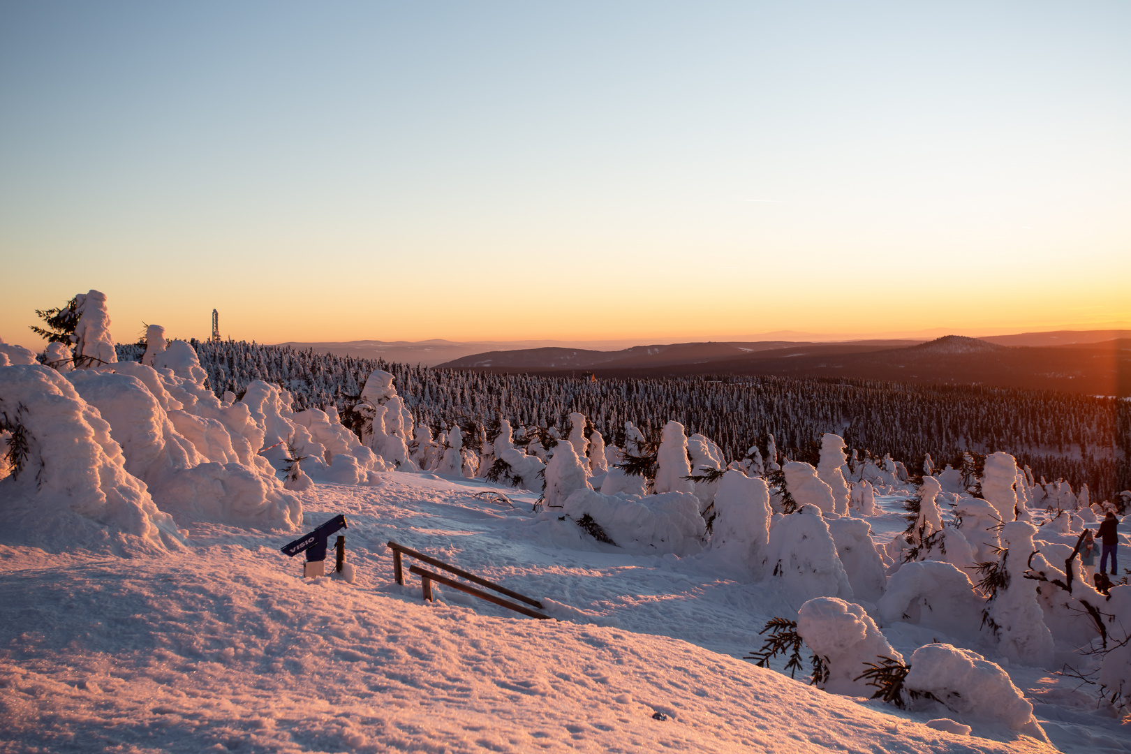  Sonnenuntergangsstimmung am Fichtelberg Januar 2019