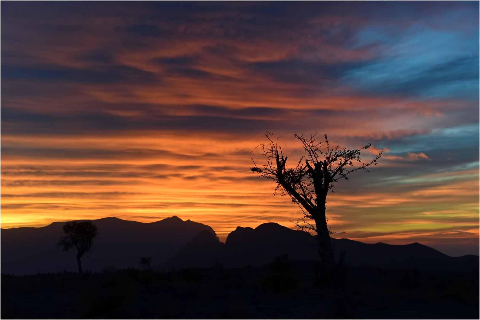 Sonnenuntergangsstimmung am Jebel Shams