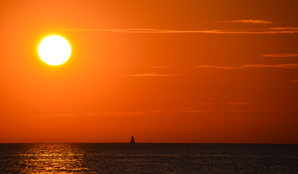 Sonnenuntergangsstimmung am Meer