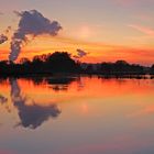 Sonnenuntergangsstimmung an der Lippeaue im NSG Am Tibaum bei Werne-Stockum