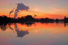 Sonnenuntergangsstimmung an der Lippeaue im NSG Am Tibaum bei Werne-Stockum