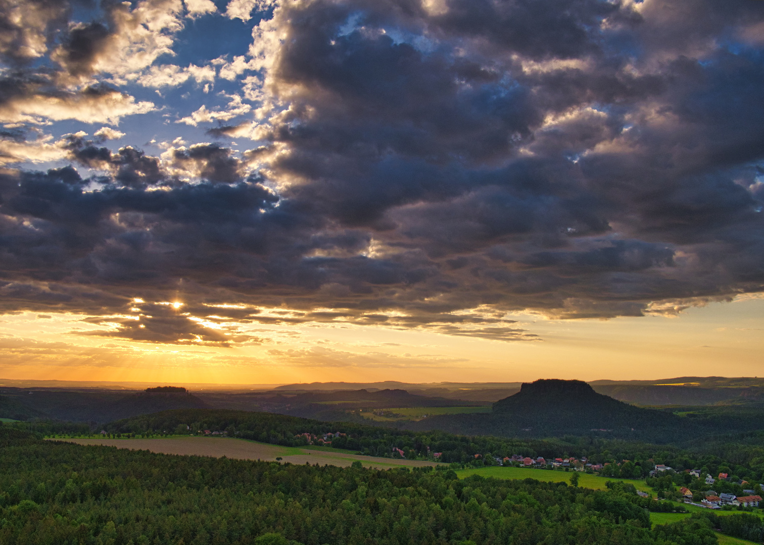 Sonnenuntergangsstimmung auf dem Gohrich