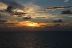 Sonnenuntergangsstimmung auf dem Meer