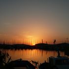 Sonnenuntergangsstimmung im Hafen von Alghero