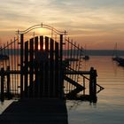 Sonnenuntergangsstimmung in der Herrschinger Bucht