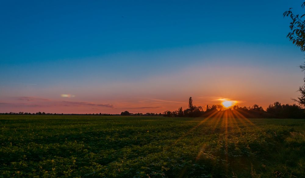 Sonnenuntergangsstimmung in Sachsen