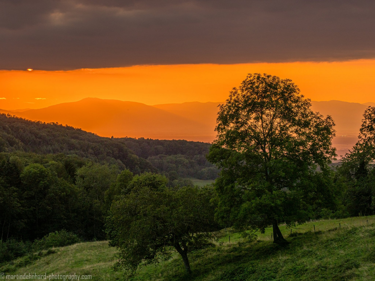 Sonnenuntergangsstimmung über den Vogesen