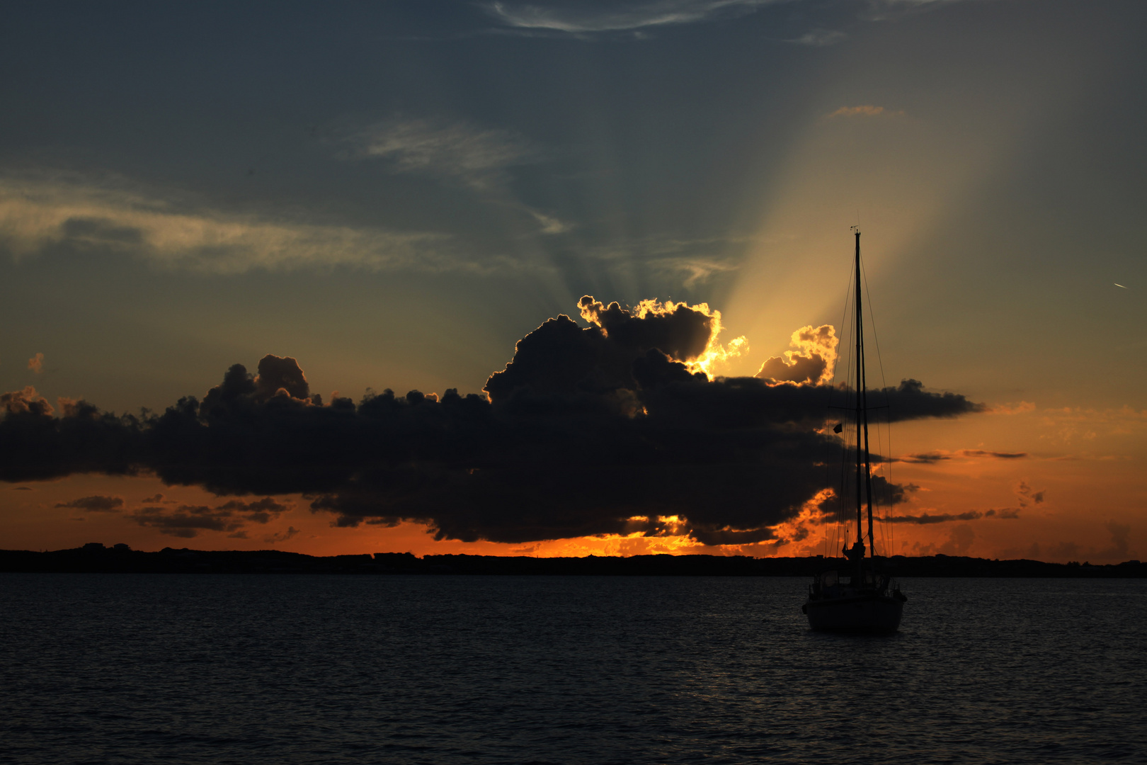 Sonnenuntergangsszene auf den Bahamas