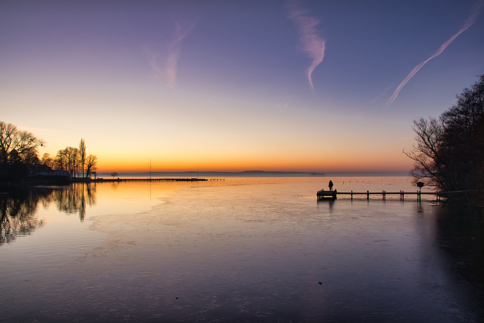 Sonnenuntergangstimmung am Neujahrstag