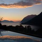 Sonnenuntergangswolken im Schwimmenpfuhl am Iseosee