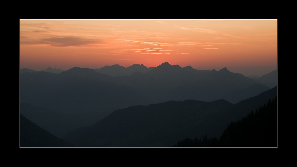 Sonnenutergang am Stripsenjoch