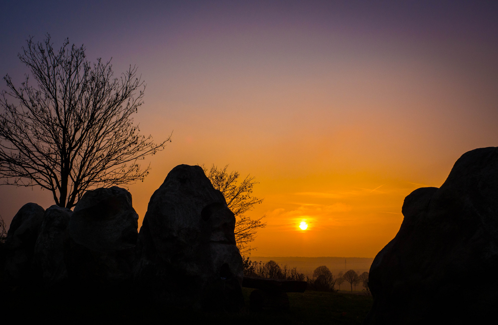 Sonnenutergang an den Lübbensteine