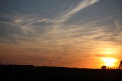 Sonnernuntergang über Dresden gestern Abend gegen 21:40 Uhr