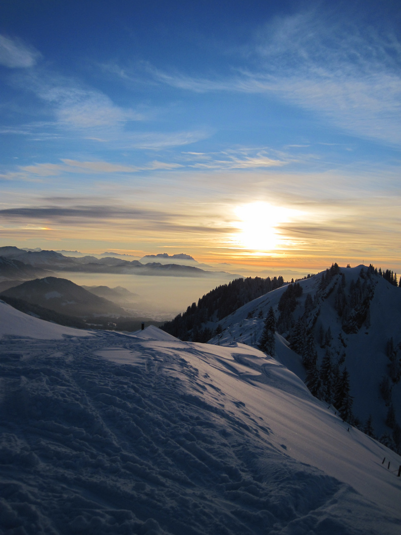 Sonneuntergang im Allgäu