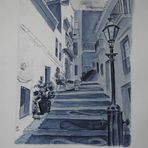 sonnige Gasse/monochrome Malerei