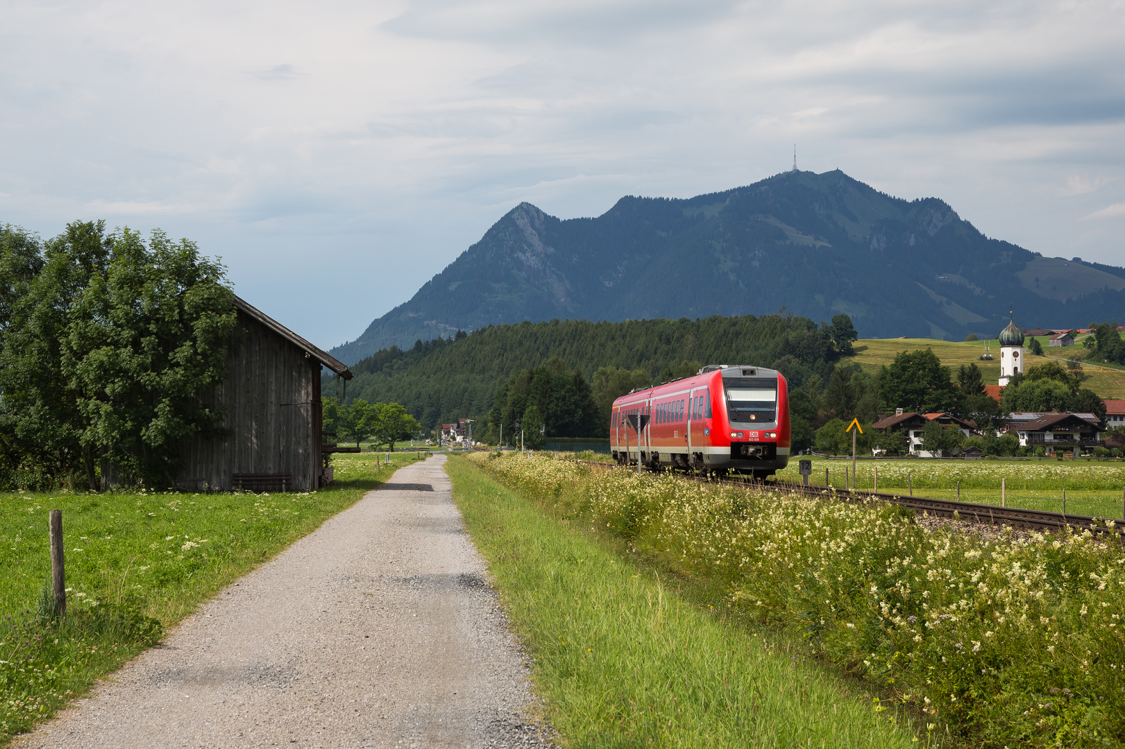 Sonniger Blick zum Grünten