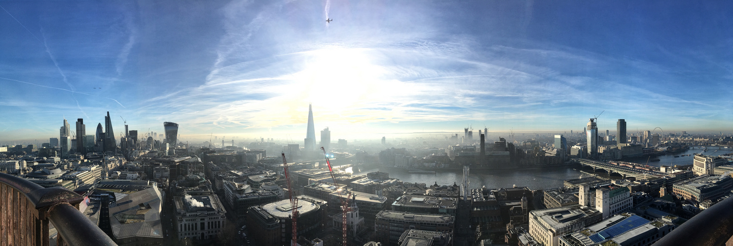 Sonniges London im Januar 2017_Panorama Blick von St. Pauls